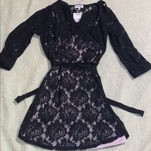 black lace lined dress